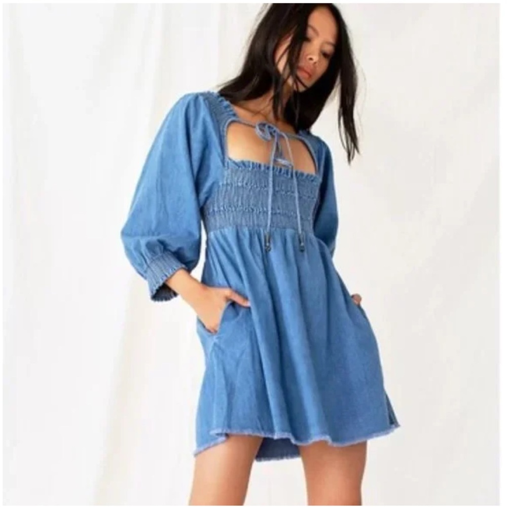 Free People Boho This Is Everything Denim Mini Dress